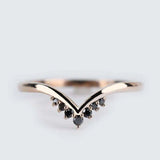 Vintage black diamond tiara wedding band rose gold yellow gold white gold ring