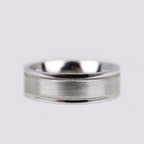 Hand made millgrain men's wedding band Brushed finish white gold yellow gold rose gold ring