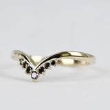 Vintage black diamond tiara wedding band rose gold yellow gold white gold ring