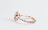 Vintage Aquamarine Engagement ring 1.3 ct oval Aquamarine, white diamond , rose gold yellow gold engagement ring