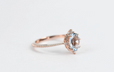 Vintage Aquamarine Engagement ring 1.3 ct oval Aquamarine, white diamond , rose gold yellow gold engagement ring