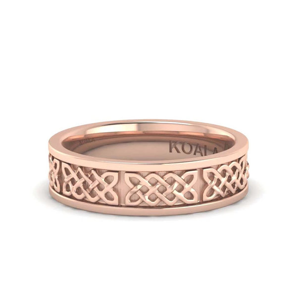 Forever Love Celtic Knot wedding band solid rose gold yellow gold white gold men's wedding ring