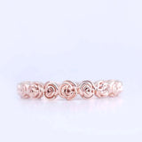 Rose bud band ring blossom solid rose gold yellow gold wedding band ring
