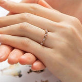 Vintage Rose Bud wedding band white sapphire, solid rose, yellow, and white gold ring