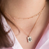 Vintage & Antique Shield Pendant, Fleur-de-lis 14k solid rose gold daily necklace