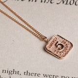 Liberty 5 lucky pendant solid 14k rose gold daily coin necklace