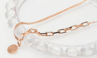 Stylish 14k solid rose gold Coin Necklace, art deco style rose gold multi chains necklace