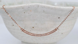 Art Deco Style, Rounded Bar Solid gold necklace white diamond Necklace, 14k solid rose gold