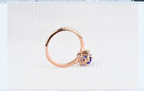 Vintage hand made Tanzanite Engagement ring 1.2 ct oval natural tanzanite , white diamond , solid rose gold yellow gold white gold ring