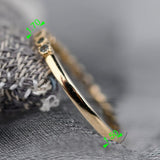 Natural Alexandrite Wedding Band , Solid 14k Gold Daily Ring