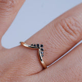 Vintage black diamond tiara wedding band rose gold yellow gold white gold ring