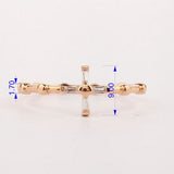 Cross Rosary Ring, White Chrystal 14k Solid Rose gold Daily Rosary Ring