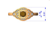 Antique Style Cognac Diamond Engagement Ring solid 14k rose gold white diamond halo ring