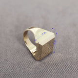 Art Deco Square Box Signet ring Solid 14K Yellow gold Cocktail ring