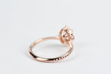 Vintage Pink Morganite engagement ring 1.2ct oval morganite & white diamond rose gold ring
