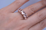 5 oval Pink Morganite Engagement ring 14k solid  rose gold wedding band