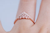 Unique wedding band white diamond rose gold yellow gold white gold daily band ring