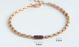 14k Solid Gold link Chain Purple Diamond Daily Bracelet