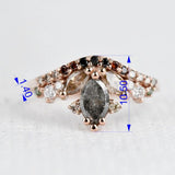 Stunning Multi Color Diamond, Tiara Style Solid 14k Rose Gold Engagement Ring