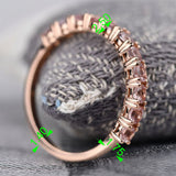 Copy of Peach Pink Round Morganite 14k Solid Rose Gold Wedding Band
