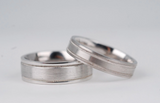 Hand made millgrain men's wedding band Brushed finish white gold yellow gold rose gold ring