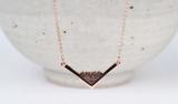 Vintage & Art deco style triangle Necklace Solid gold white diamond Necklace