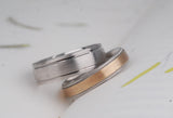 Handmade Milgrarain Eternity wedding band for man solid yellow and white gold