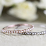 1.3 mm Cutie Fresh Seed Pearls Solid 10K, 14k Gold Daily Stocking Ring , Vintage Wedding Band