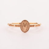 Virgin Mary Rosary ring, Solid 10K, 14K rose gold ring