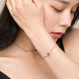 Purple Diamond star Gold Coin Solid 14k Rose Gold Daily Bracelet