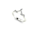 Vintage Designed Marquise Diamond Leaf, V Shape 14k Solid White gold  wedding band