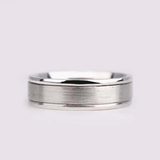 Hand made men's wedding band Brushed finish 14k solid white gold ring