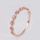 Adorable Floral Diamond band ring Ruby flower ring rose gold yellow gold white gold wedding band