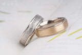 Handmade Milgrarain Eternity wedding band for man solid yellow and white gold