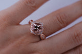 the queen of Floral morganite engagement ring 7mm cushion morganite white diamond rose gold ring