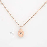 blue star daily necklace, met finished oval shape Solid 14k rose gold blue diamond pendant, necklace
