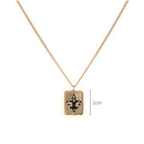 Vintage & Antique Shield Pendant, Fleur-de-lis 14k solid rose gold daily necklace