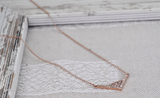 Vintage & Art deco style triangle Necklace Solid gold white diamond Necklace