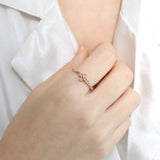 St Peter Rosary Ring,Solid 14K Rose Gold White Diamond Cross Ring