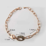 Art Deco links, Multi Brown Oval link Point Vintage 14k Solid rose gold Bracelet