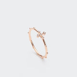 Salome Cross Rosary Ring Solid 14k Rose gold ring