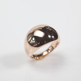Plain Dorm Art Deco  Cocktail Ring Solid 14k Roses Gold Hollow Ring