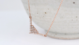 Vintage & Art deco style triangle Necklace Solid gold white diamond Necklace