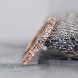 Copy of Peach Pink Round Morganite 14k Solid Rose Gold Wedding Band