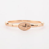 St Angelo Cross Rosary Ring Solid 14k Yellow , Rose gold Ring