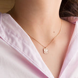 Liberty 5 lucky pendant solid 14k rose gold daily coin necklace