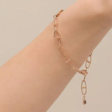 Art Deco links, Multi Brown Oval link Point Vintage 14k Solid rose gold Bracelet