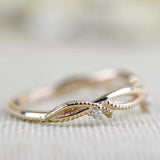 Lovely Tiara style milgrain wedding band diamond rose gold yellow gold white gold matching band