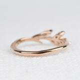 Gorgeous Natural leaf band ring, AAA White Swarovski Crystal rose gold yellow gold wedding band