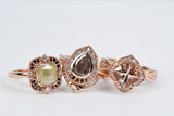the queen of Floral morganite engagement ring 7mm cushion morganite white diamond rose gold ring